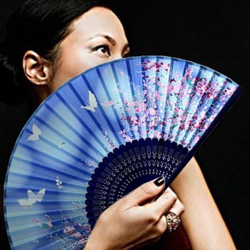 مروحة يد قابلة للطي بشعار مخصص مقاس 13 بوصة، مروحة يد كبيرة قابلة للطي من الخيزران، مروحة تصعيد فارغة للتصفيق لحفلات الزفاف والرقص 10