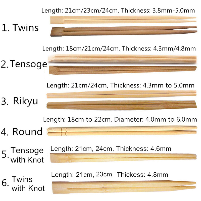 Twins Tesoga Round Disposable Bamboo Chopsticks Bulk