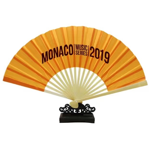 Big Clack Large Polyester Satin Bamboo Custom Hand Fan Rainbow Gay Pride 33Cm