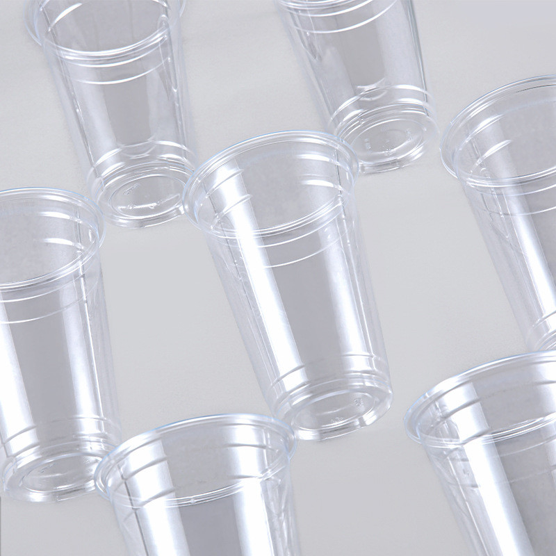 Wholesale 95mm Clear Plastic Cups PET Disposable Drinking Cup For Ice Coffee Juice Boba