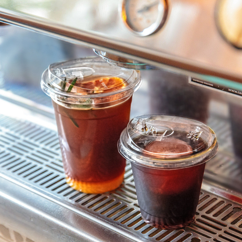 Wholesale 95mm Clear Plastic Cups PET Disposable Drinking Cup For Ice Coffee Juice Boba