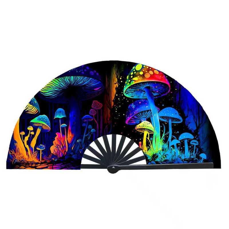 Portable 13-Inch Painted Bamboo Hand Fan for Holiday Decoration and Home Decor