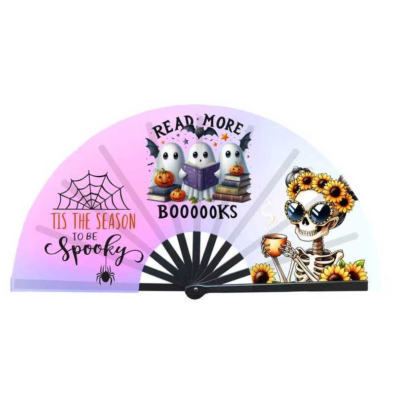 Portable 13-Inch Painted Bamboo Hand Fan for Holiday Decoration and Home Decor