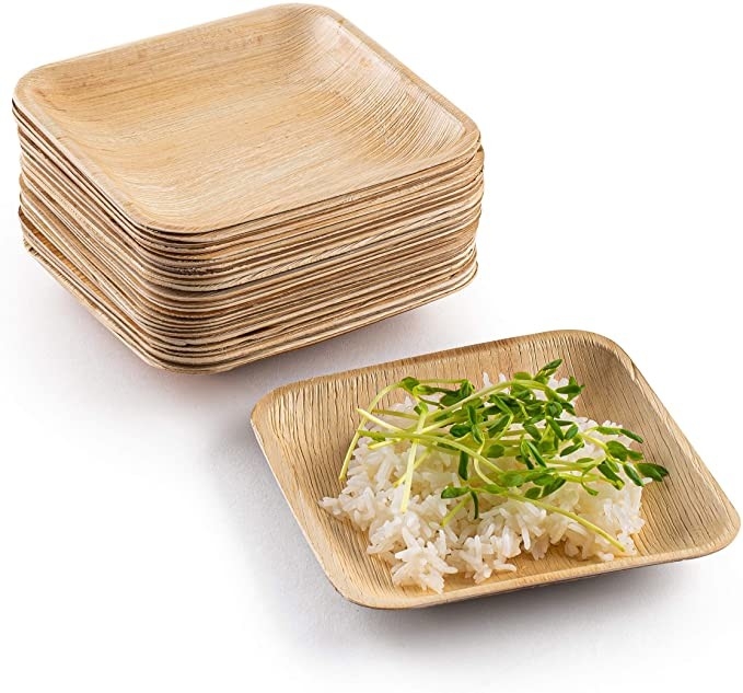 Organic Compostable Palm Leaf Disposable Plates For Wedding Party