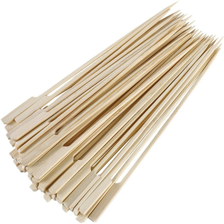 Disposable Flat 100% Natural Bamboo BBQ Skewers