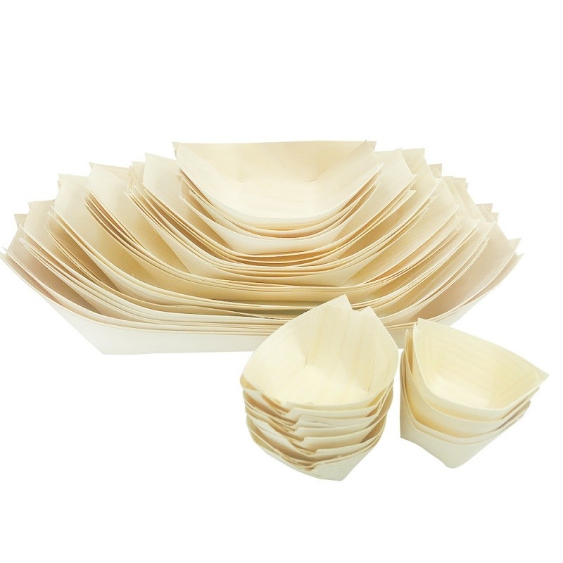 Eco Friendly Wooden Takoyaki Container , Disposable Sushi Boat