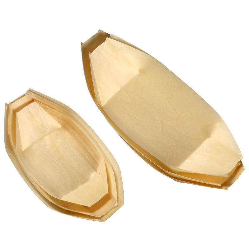 Eco Friendly Wooden Takoyaki Container , Disposable Sushi Boat