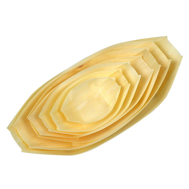Eco Friendly Wooden Takoyaki Container , Disposable Sushi Boat