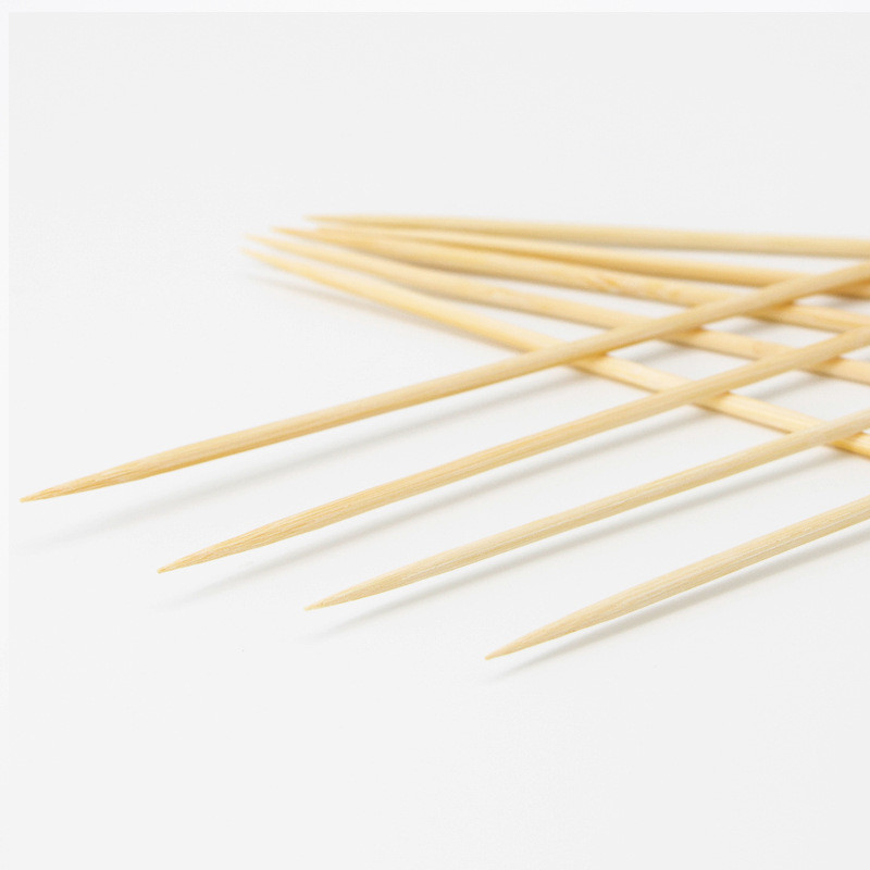 Round Bamboo Skewer Looped Sticks For Food And BBQ Grill