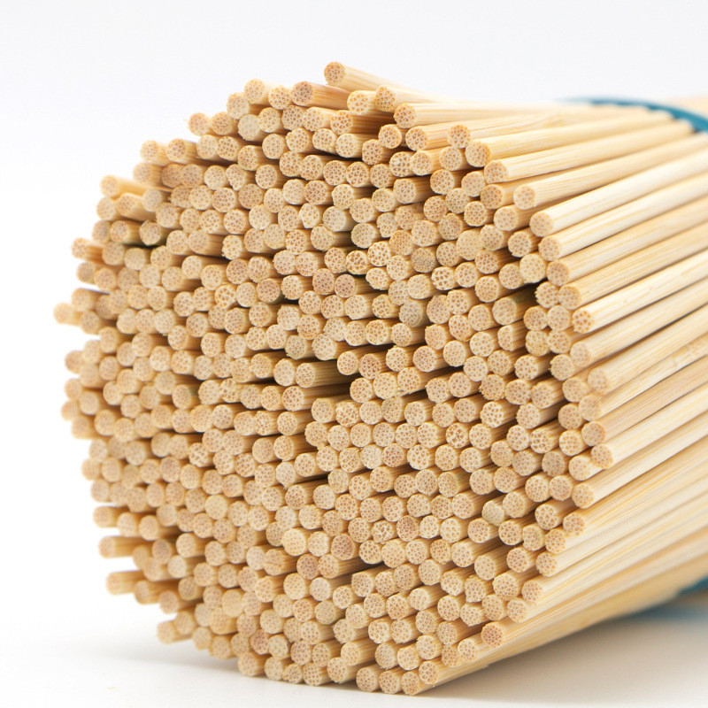 Round Bamboo Skewer Looped Sticks For Food And BBQ Grill